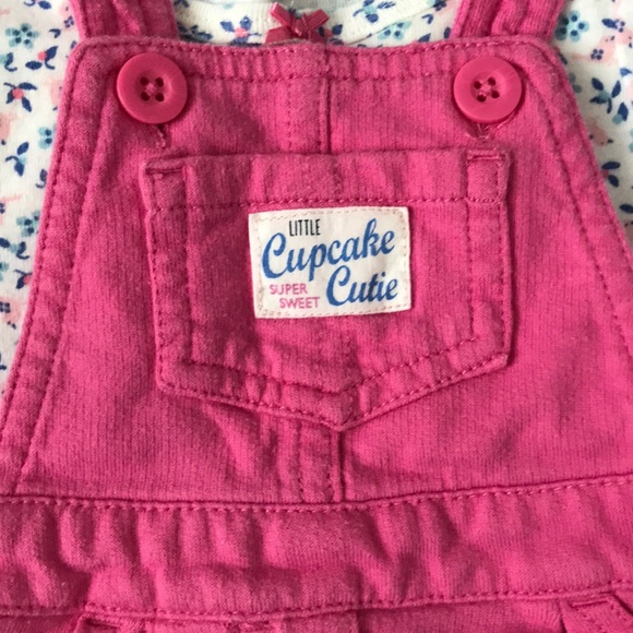 Carters Pink Shortall With Floral Tee - Picture 2 of 2